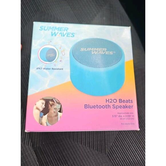 Summer Waves Other - H2O Beats Bluetooth Speaker, Blue, IPX7 Water Resistant 1 Meter/ 30 Min.